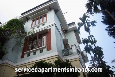 Beautiful Five Bedroom Villa for rent in Nghi Tam Village, Tay Ho, Large Garden With Lakeview