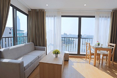 Beautiful Lake View Serviced Apartment Rental in Truc Bach Area, Huge Terrace