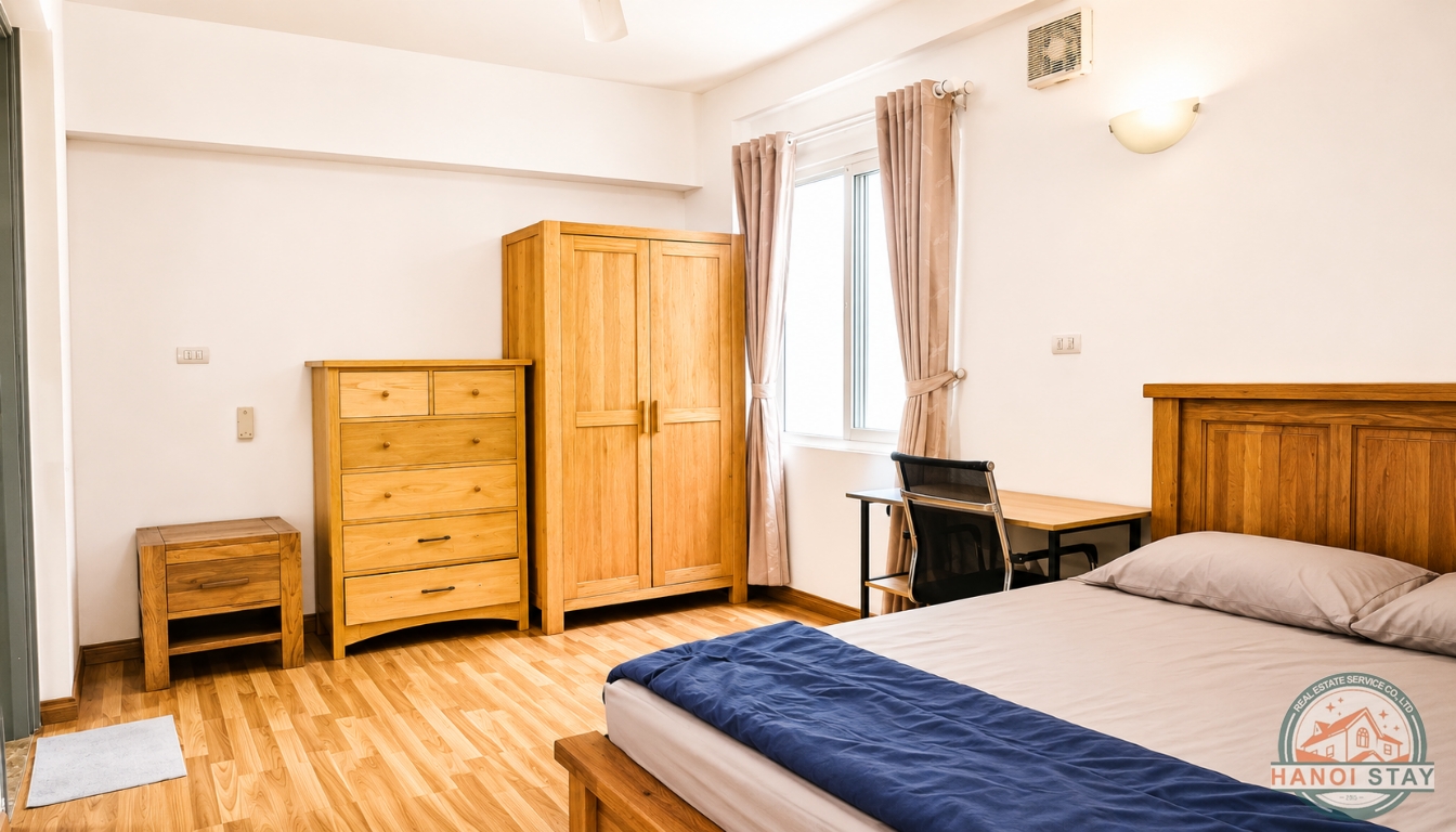 Bright & Modern one bedroom apartment for rent in Doi Can Area, Ba Dinh 3