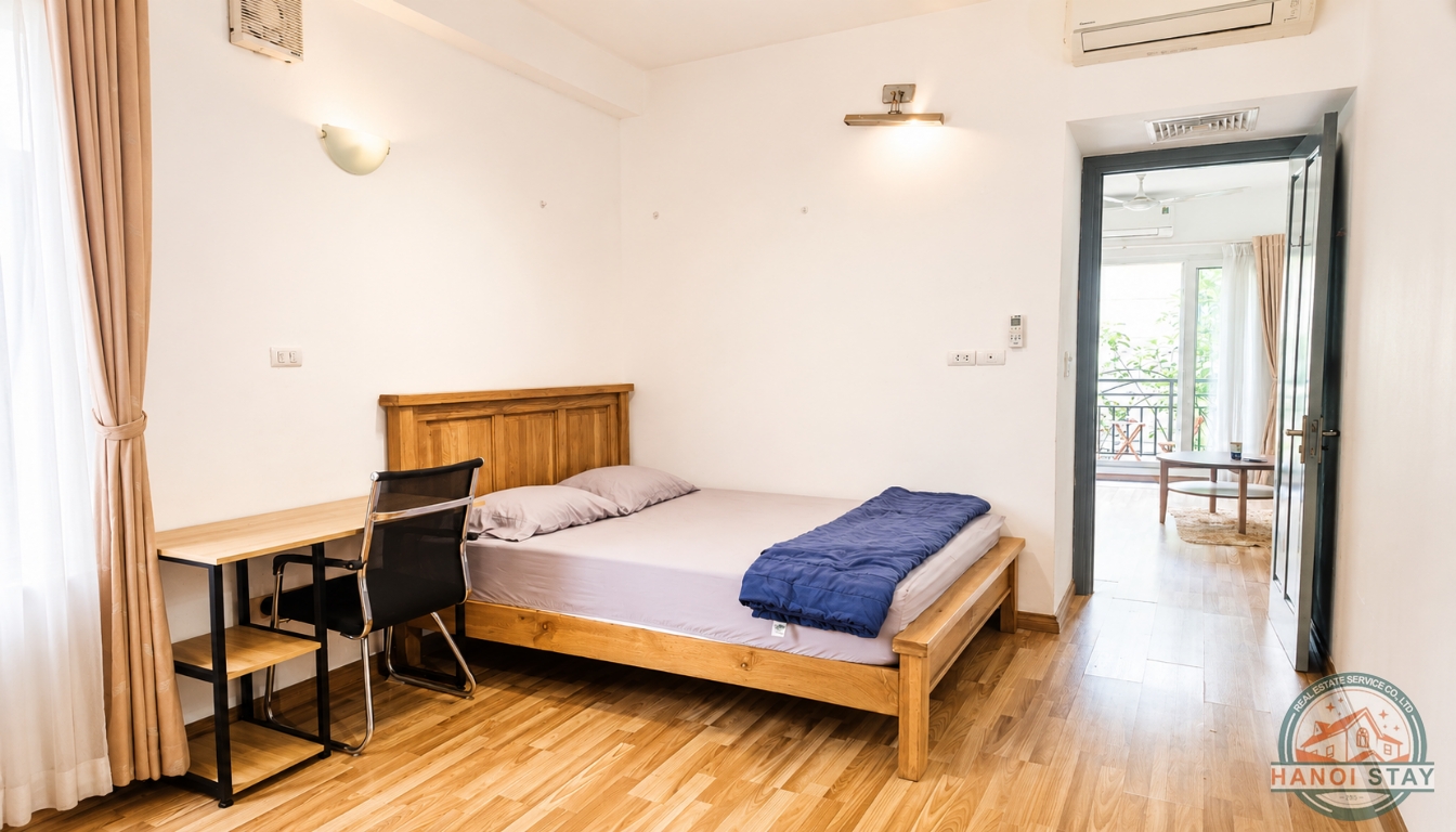 Bright & Modern one bedroom apartment for rent in Doi Can Area, Ba Dinh 5