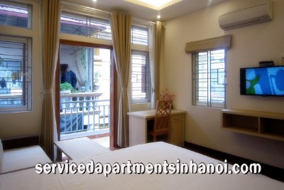 Bright rental one bedroom apartment in Van Ho st,  Hai Ba Trung with lovely balcony