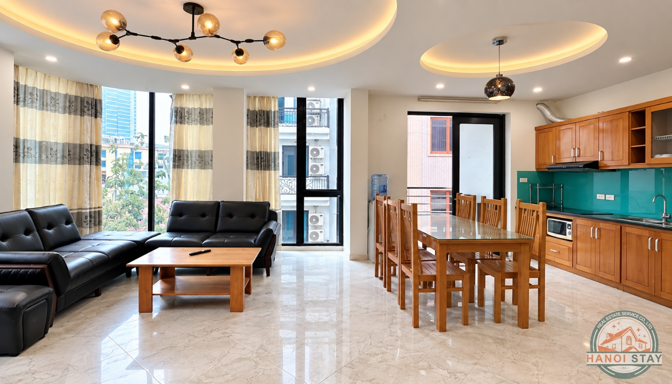 Bright Two Bedroom Property for Rent near Truc Bach lake, Ba Dinh 4