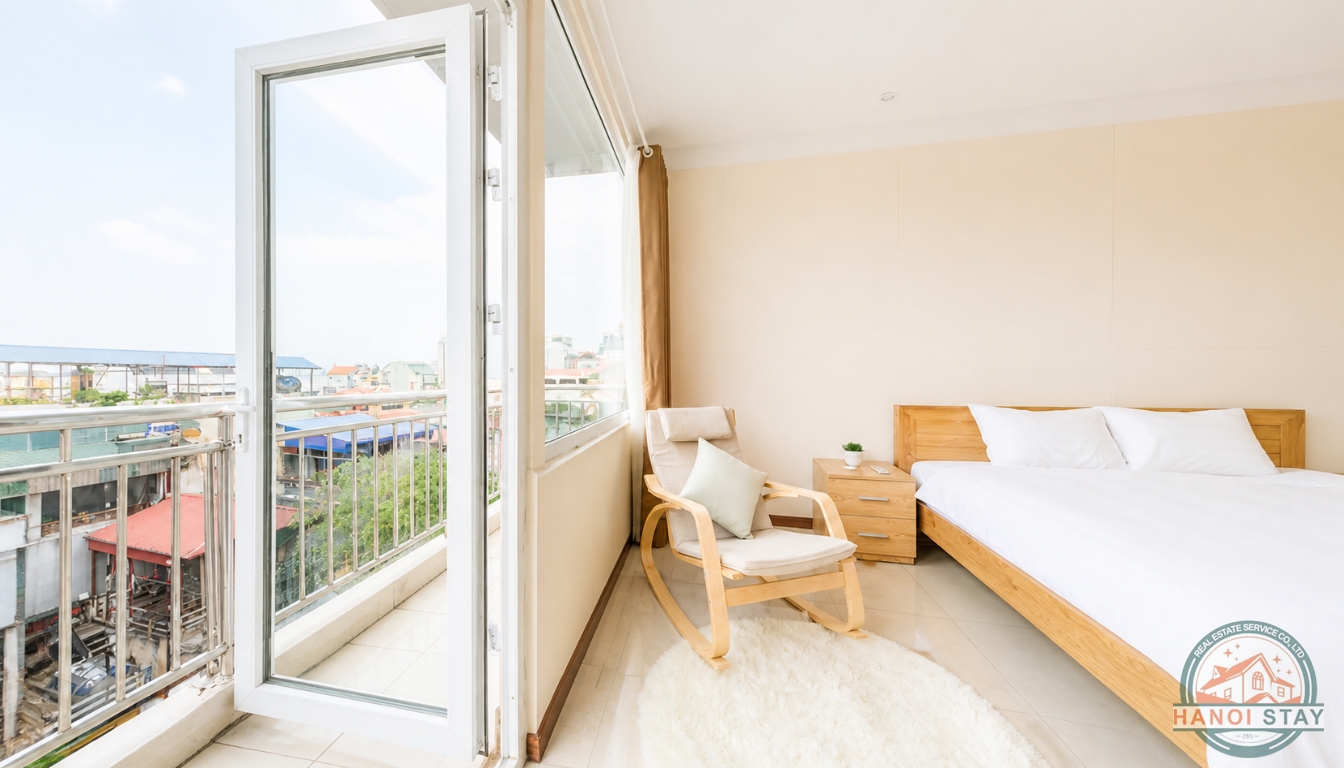 Bright & Well-Designed 2 Bedroom Apartment for rent near Hoang Hoa Tham str, Ba Dinh 3