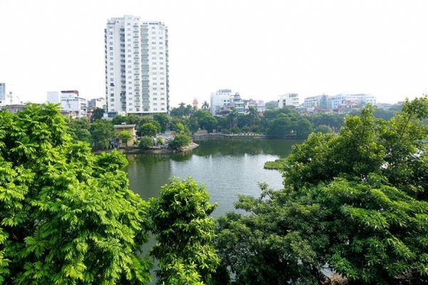 *Capturing view of Truc Bach Lake from Balcony in this famous 3 Bedroom apartment Rental*