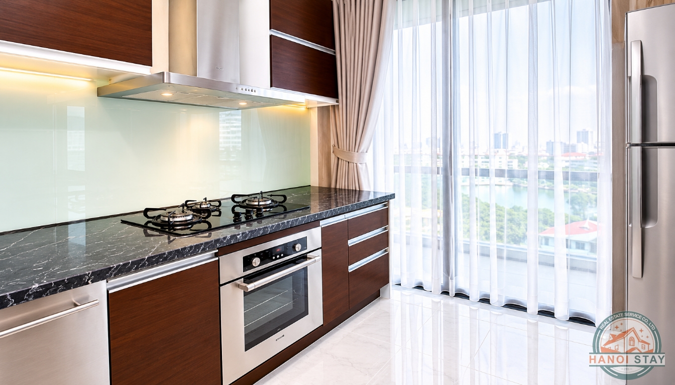 Centrally located, well equipped 2 BR Apartment for Rent in To Ngoc Van str, Tay Ho 10