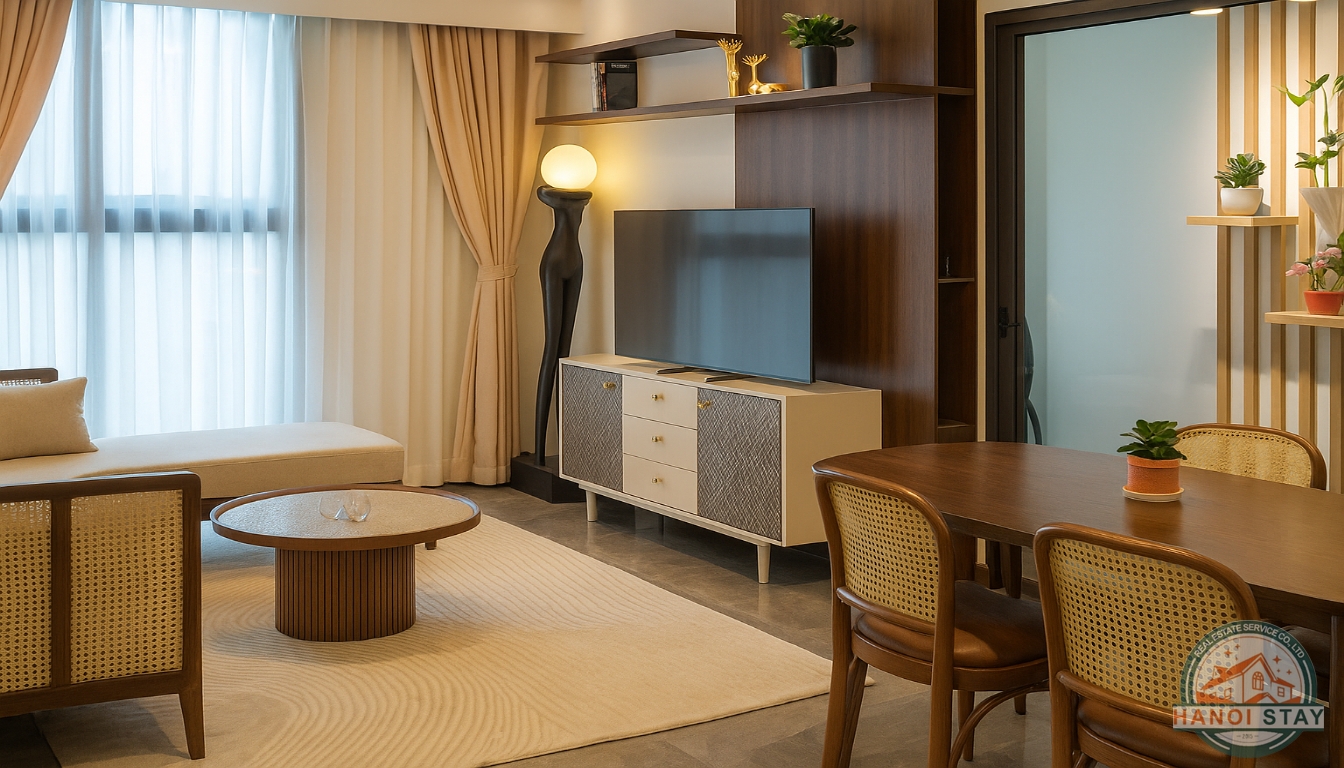 Deluxe 02 BR Apartment for rent in Nguyen Hong Area, Dong Da 7