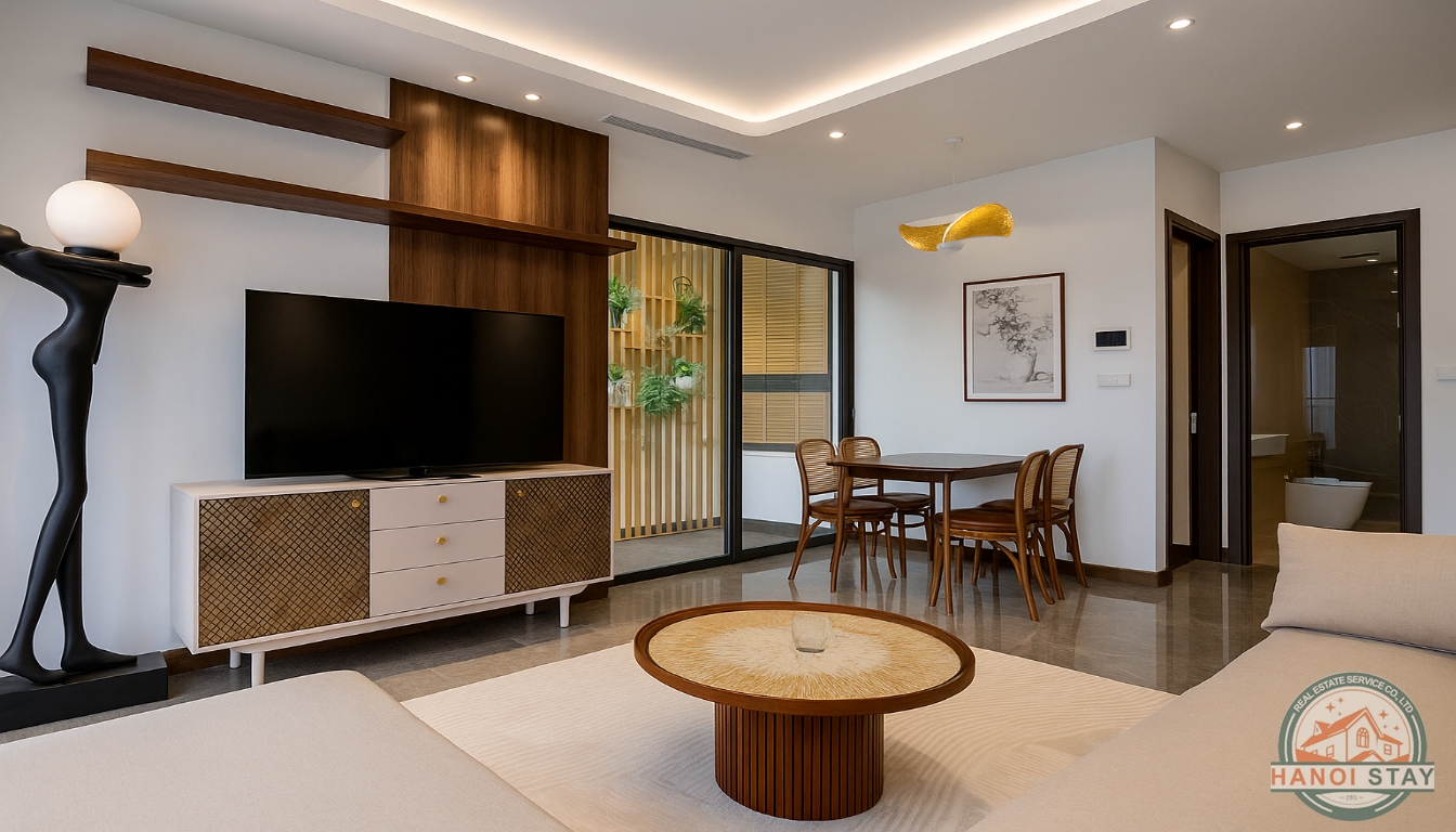 Deluxe 02 BR Apartment for rent in Nguyen Hong Area, Dong Da 2