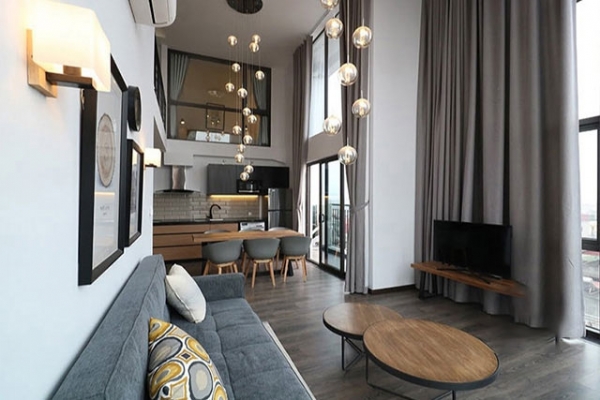 Duplex 02 BR Apartment For Rent in Hanoi - High Ceilings - Chic and Stylish - Incredible View