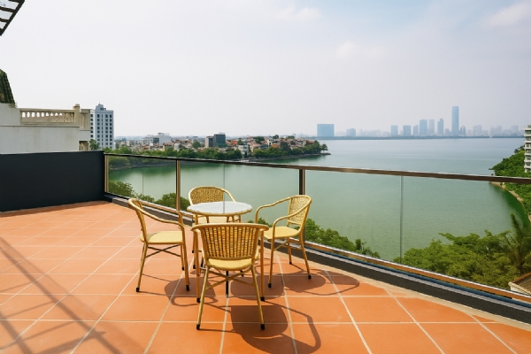 Enormous Balcony, Lake View, Stunning 2 BR Apartment for rent in Tay Ho District