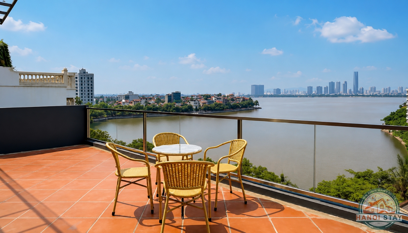 Enormous Balcony, Lake View, Stunning 2 BR Apartment for rent in Tay Ho District 1