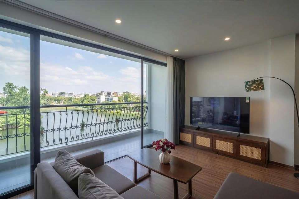 Lake View 02 BR Apartment for Rent in Yen Phu Area, Tay Ho
