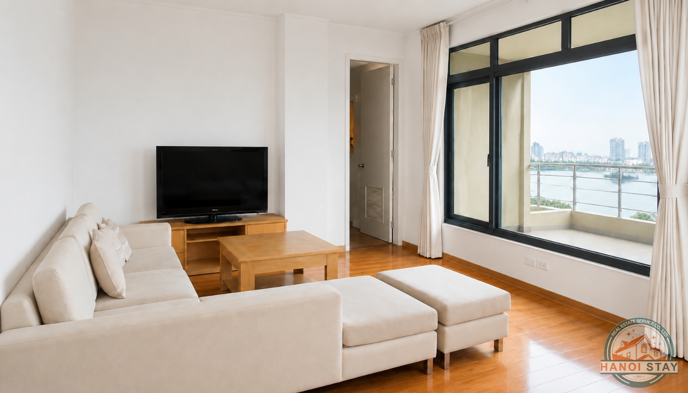 Lake View 02 BR Apartment for rent near Lotte Center, Ba dinh 1