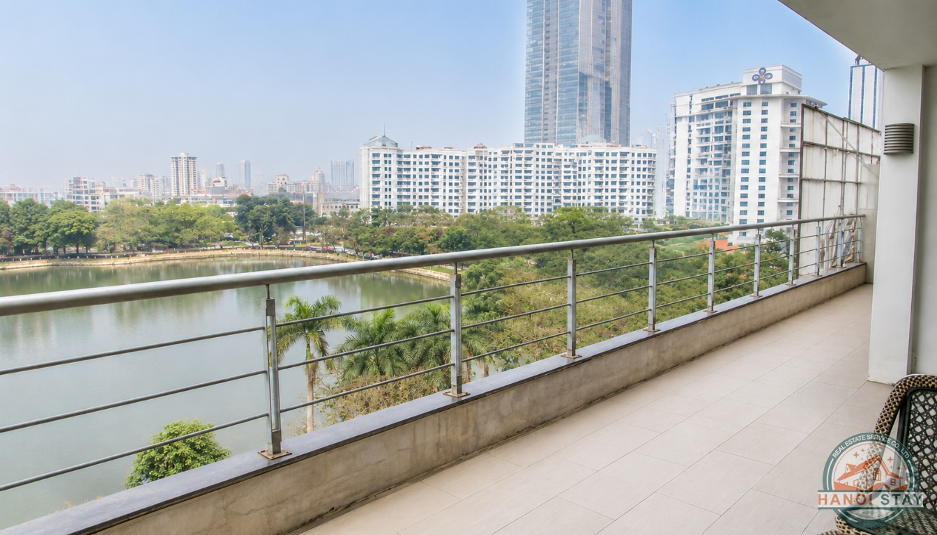 Lake View 02 BR Apartment for rent near Lotte Center, Ba dinh 2