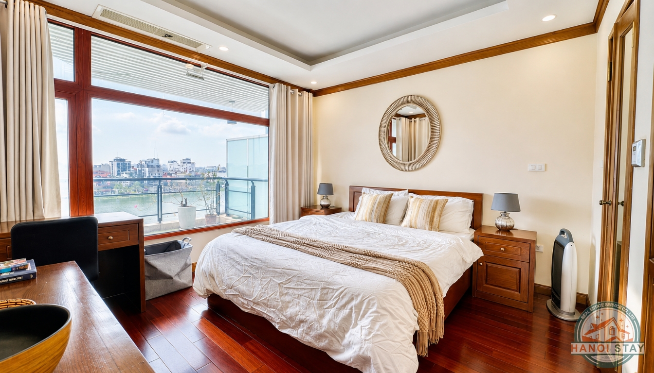 Lake View Apartment for Rent in Tay Ho with A Big Balcony 5
