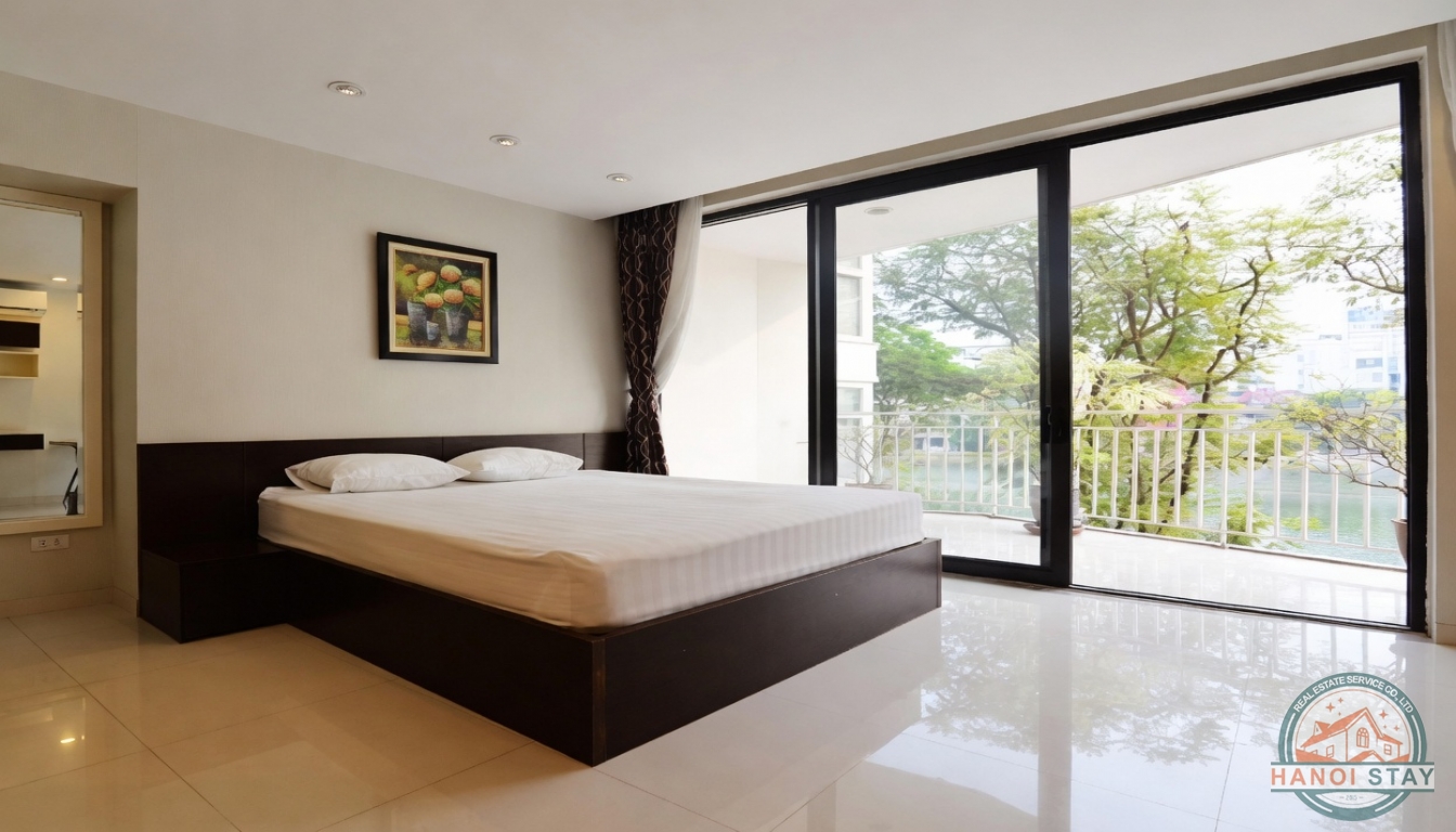 Lake View Apartment for rent in Truc Bach Area, Ba Dinh 1