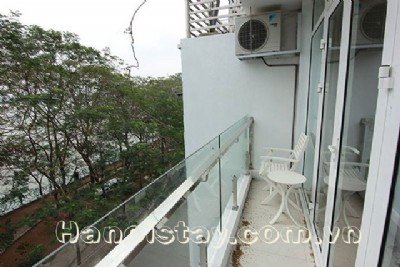 Lake view One Bedroom Apartment For Rent in Nhat Chieu street, Tay Ho district