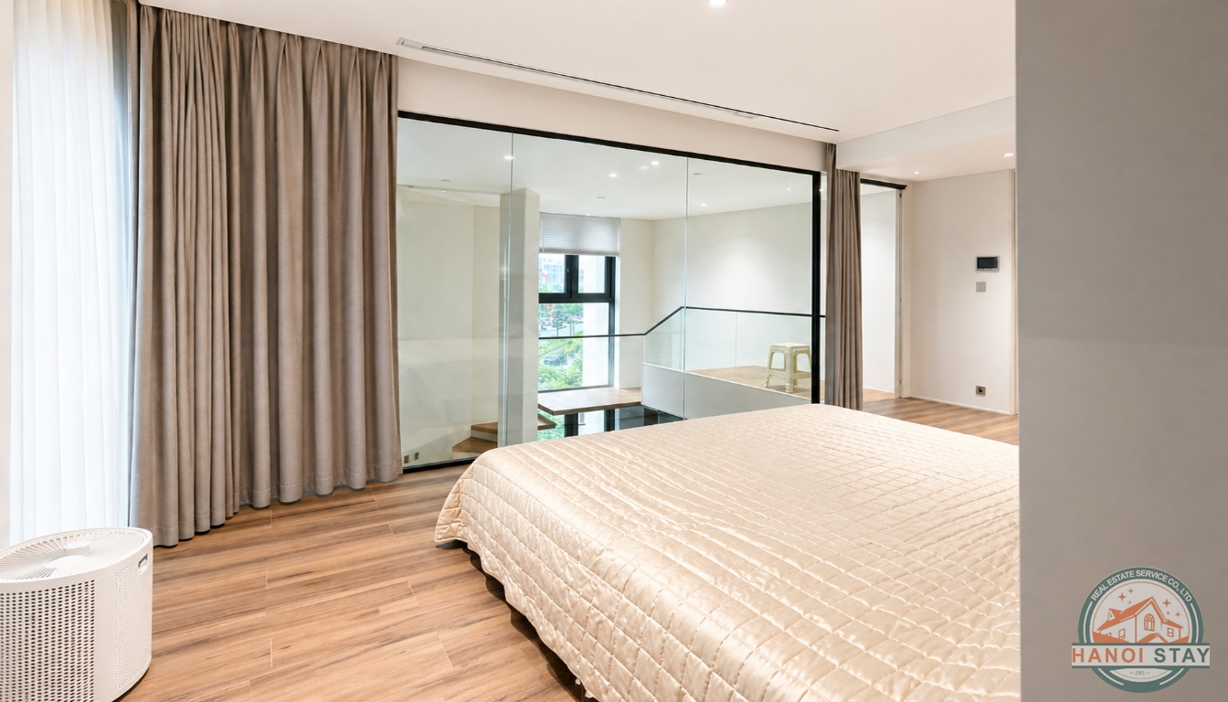 LUXURY DUPLEX 02 BR APARTMENT FOR RENT IN LONG BIEN, NOT FAR FROM VINHOMES RIVERSIDE 2