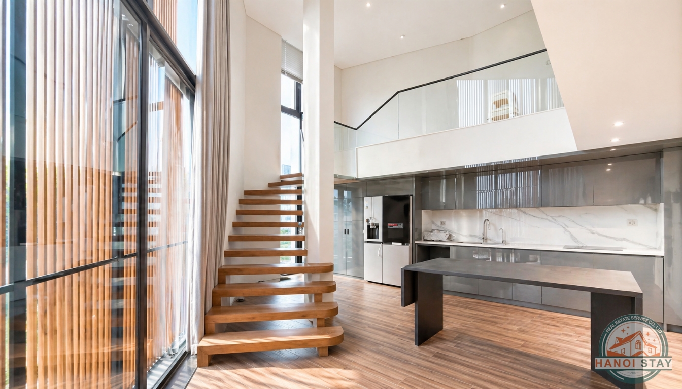 LUXURY DUPLEX 02 BR APARTMENT FOR RENT IN LONG BIEN, NOT FAR FROM VINHOMES RIVERSIDE 3