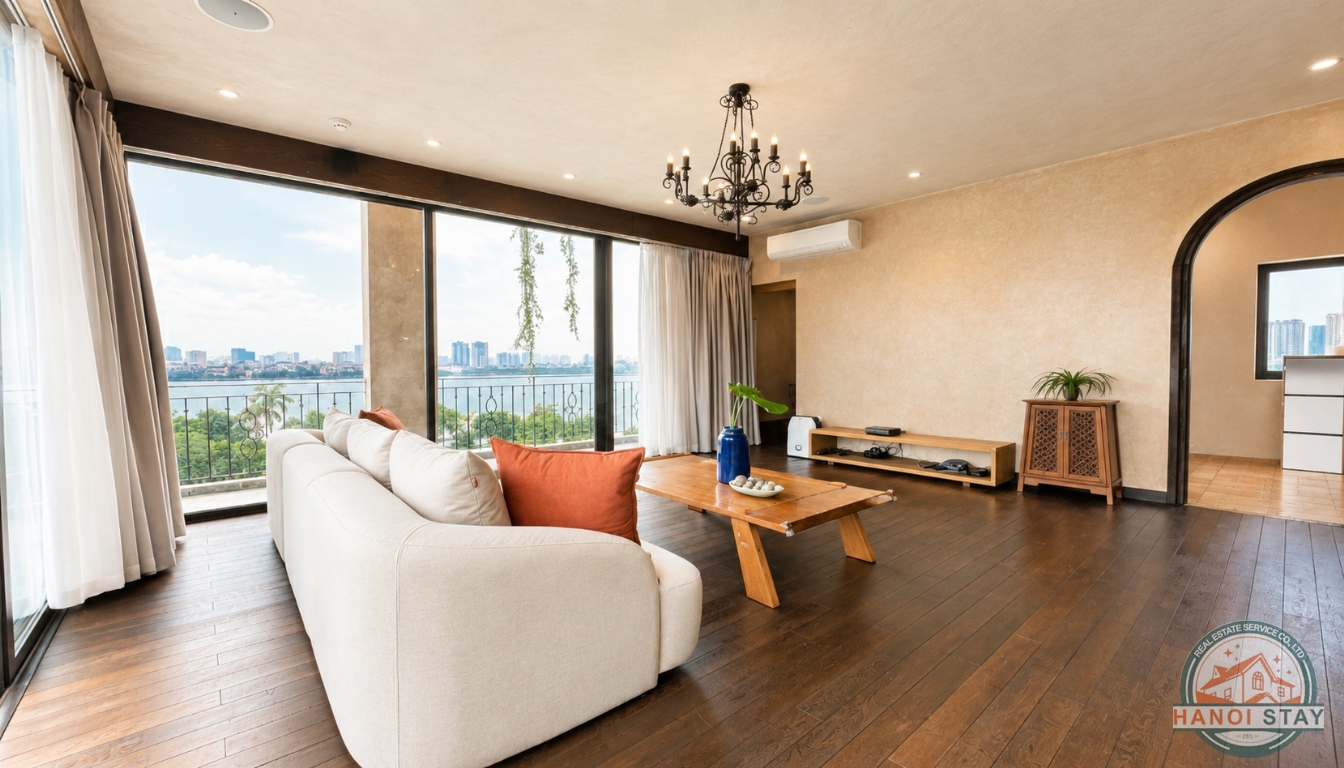 LUXURY DUPLEX APARTMENT FOR RENT IN QUANG KHANH, TAY HO WITH STUNNING LAKE VIEW 3