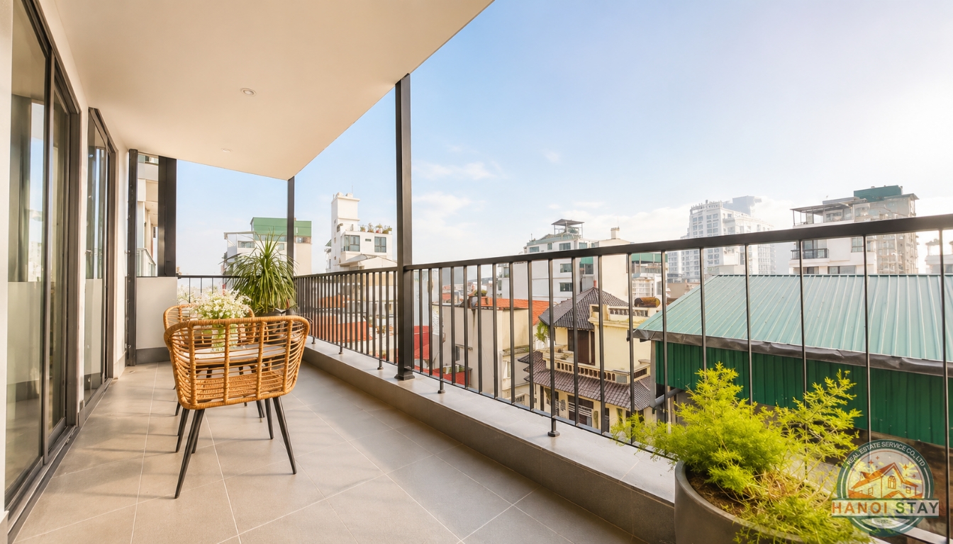 Premier Apartment for rent in Xuan Dieu str, Tay Ho, Big Balcony & Very Nice Furniture 2