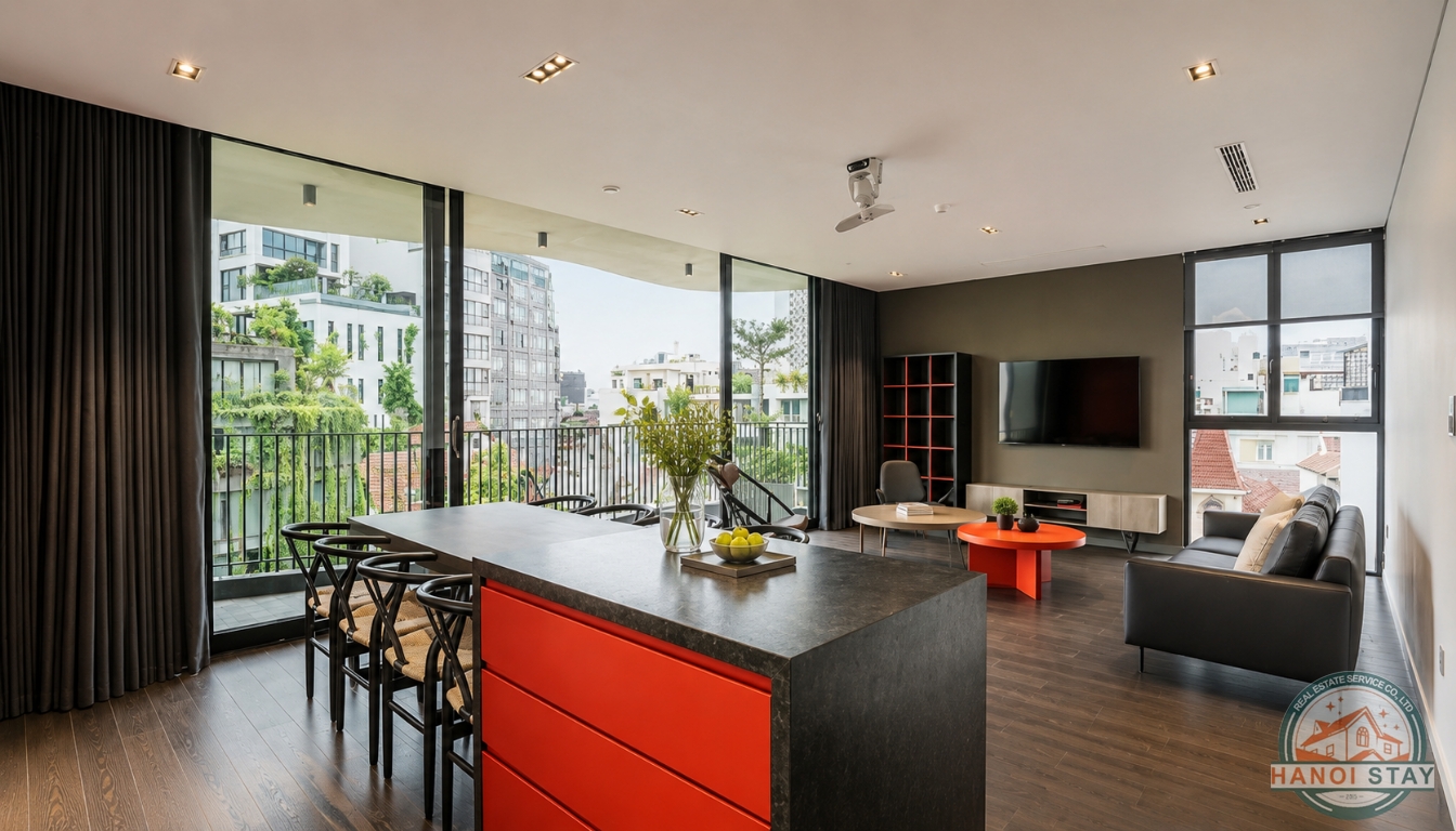 Sleek & Stylish: 3-Bedroom Apartment for Rent in To Ngoc Van with Green Views 8