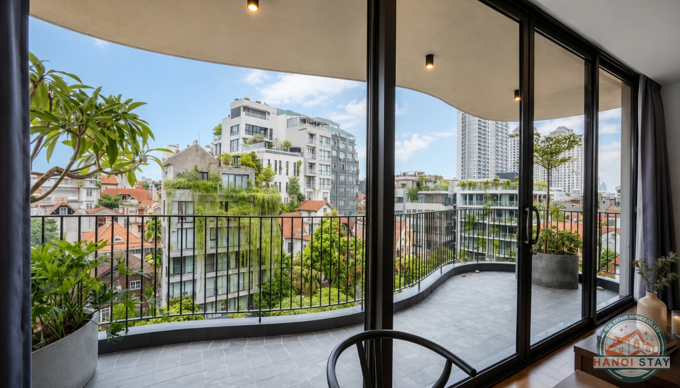 Sleek & Stylish: 3-Bedroom Apartment for Rent in To Ngoc Van with Green Views 10
