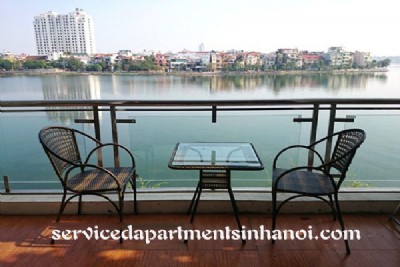 Spacious lake view serviced apartment for rent in Quang An, Tay Ho