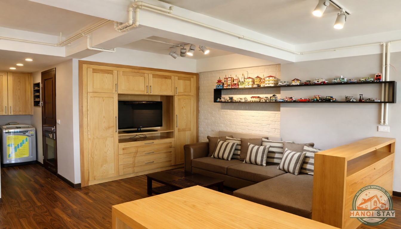 Very Modern Apartment For rent in Van Cao street, Ba Dinh, Nice Design 6