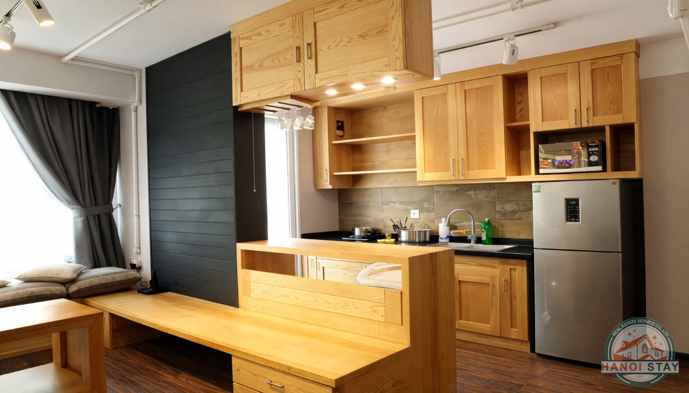 Very Modern Apartment For rent in Van Cao street, Ba Dinh, Nice Design 12