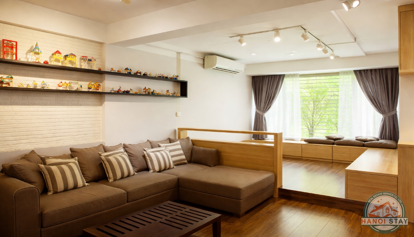Very Modern Apartment For rent in Van Cao street, Ba Dinh, Nice Design 14