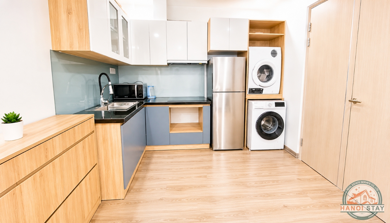 VERY NICE 1 BR APARTMENT FOR RENT NEAR TRINH CONG SON STR, TAY HO, FREE GYM 4