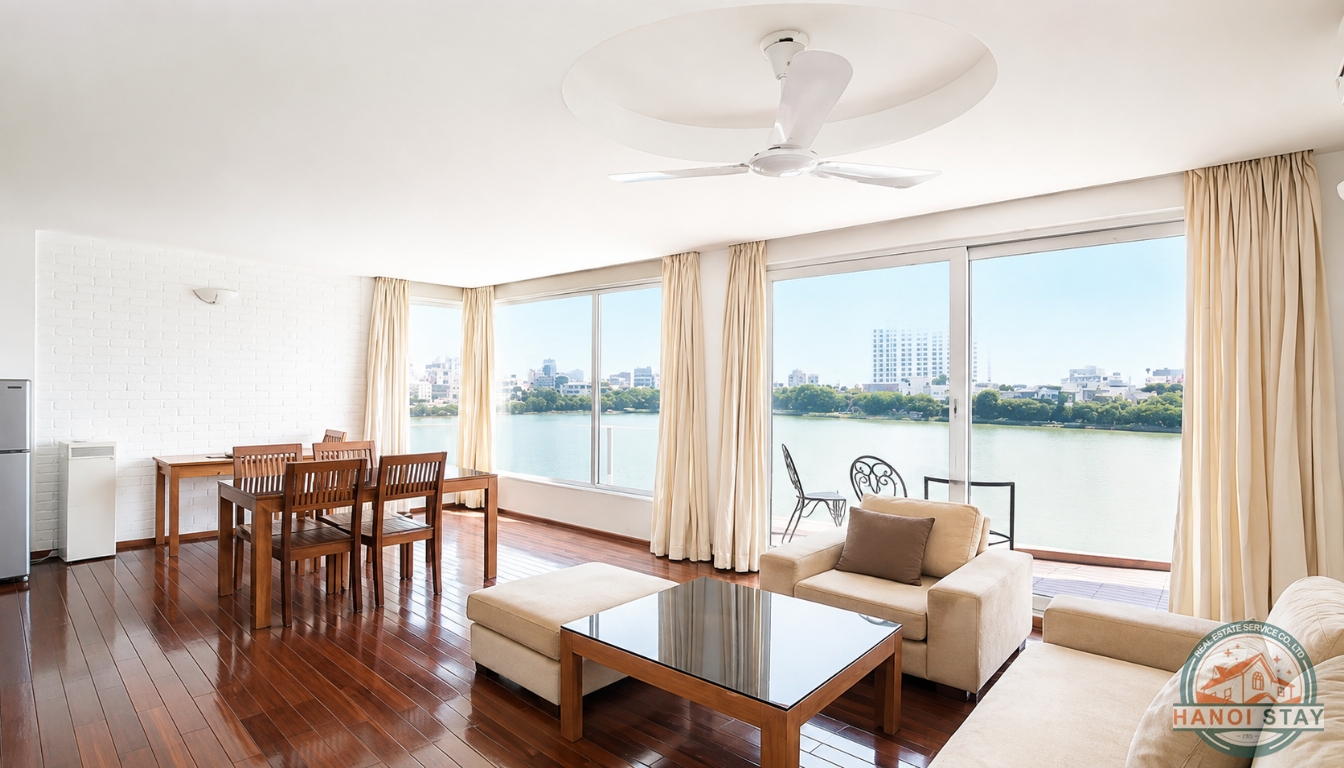 West Lake View: Reasonably Priced 02 Bedroom Apartment for rent Near Quang An Area, Tay Ho 1