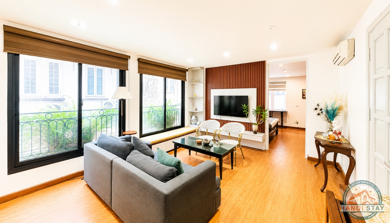 Your Own Private Bright Two Bedroom Apartment Rental in Xuan Dieu street, Tay Ho 1